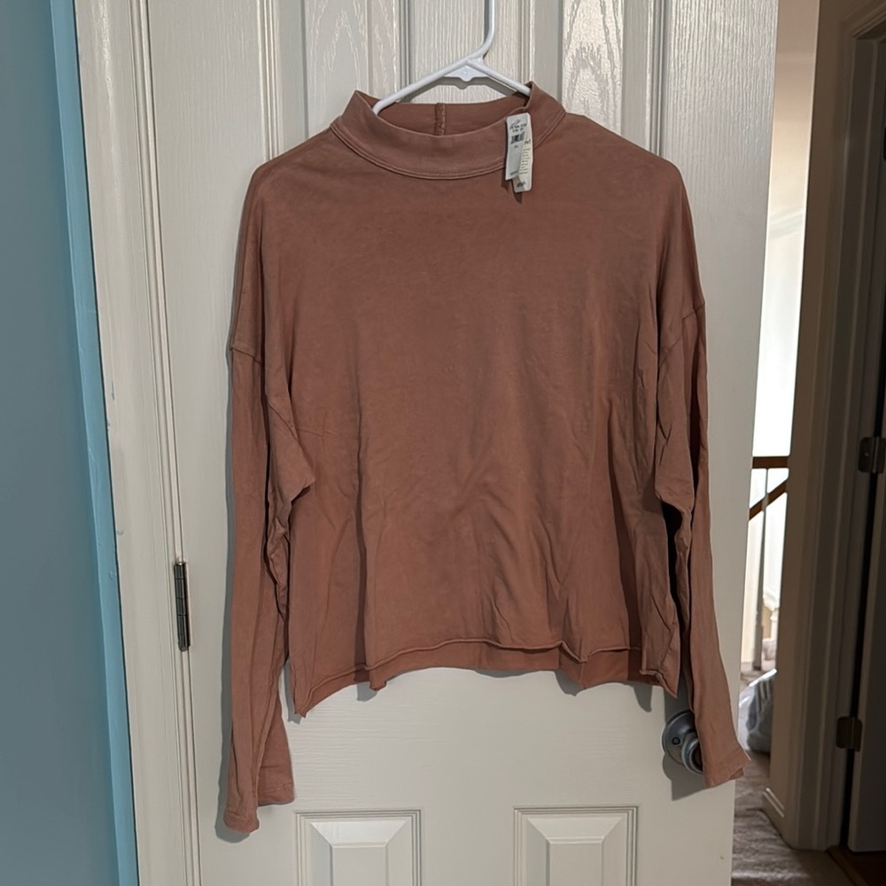 Aerie Tan Boxy Sweatshirt Relaxed Fit
